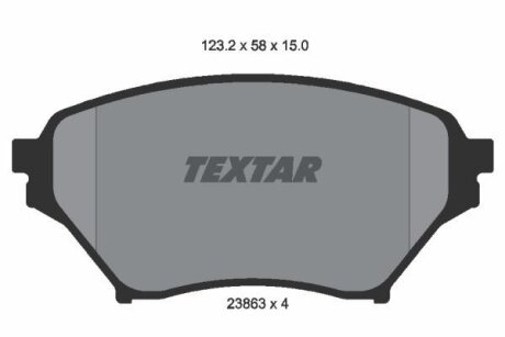Колодки гальмівні дискові, комплект TEXTAR 2386301