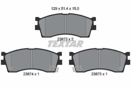 Тормозные колодки дисковые KIA RIO/CARENS/CLARUS/SHUMA/SEPHIA 95- пер. TEXTAR 2387301