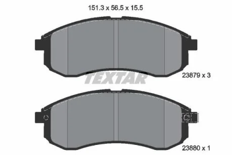 Гальмiвнi колодки, к-кт. (Колодки тормозные дисковые, к-кт.) TEXTAR 2387902
