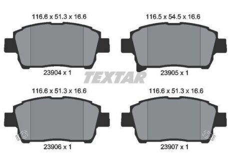 Комплект гальмівних колодок з 4 шт. дисків TEXTAR 2390401