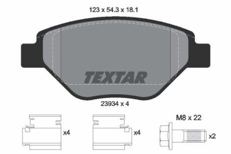 КОЛОДКИ ТОРМ. ПЕР. RENAULT MEGANE II 1.4 16V (11.0 TEXTAR 2393401