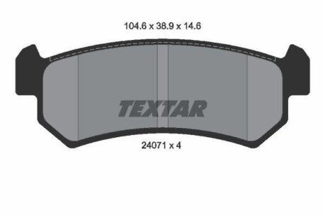 DAEWOO Тормозные колодки дисковые задн. Lacetti 04- Nubira 97- CHEVROLET TEXTAR 2407101