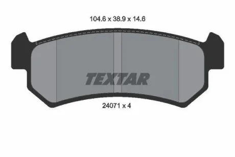 DAEWOO Тормозные колодки дисковые задн. Lacetti 04- Nubira 97- CHEVROLET TEXTAR 2407101