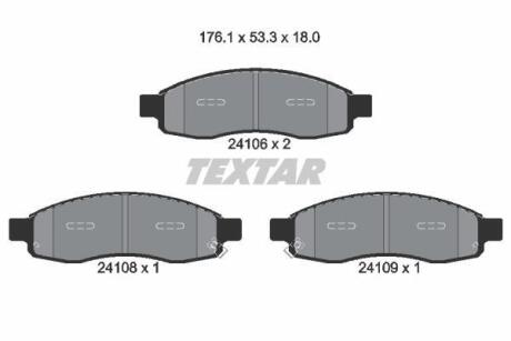 Тормозные колодки дисковые NISSAN ARMADA/TITAN 03- пер. TEXTAR 2410601