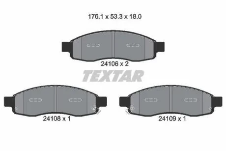 Гальмівні колодки до дисків TEXTAR 2410601