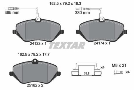 Колодки гальмівні дискові, комплект TEXTAR 2413303