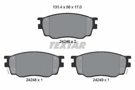MAZDA Тормозные колодки передн.6 02- TEXTAR 2424601