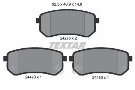 Комплект гальмівних колодок з 4 шт. дисків TEXTAR 2427601