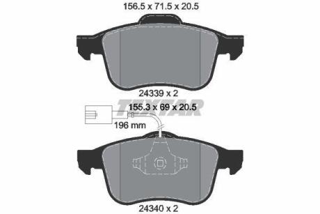 Колодки гальмівні (передні) alfa romeo 159 1.9-2.2i jts (05->) (ПРОМО) TEXTAR 2433901