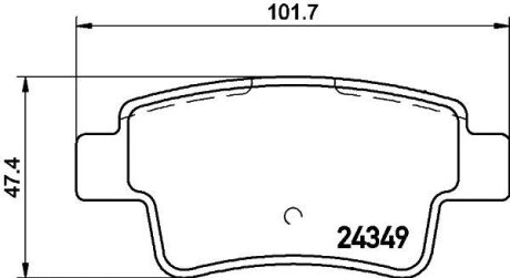 Комплект гальмівних накладок, дискове гальмо TEXTAR 2434903