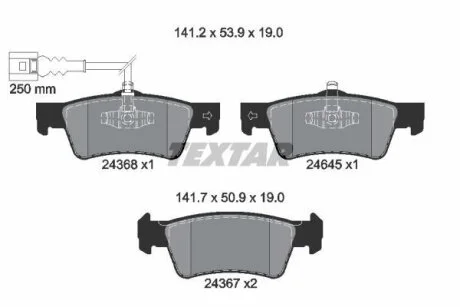 Тормозные кол. зад. (с. датч.) VW T5 TEXTAR 2436801