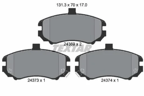 Комплект гальмівних колодок з 4 шт. дисків TEXTAR 2436901