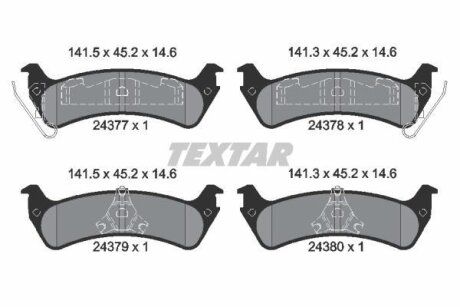 Комплект тормозных колодок, дисковый тормоз TEXTAR 2437701