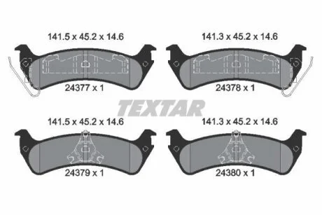 Колодки гальмівні дискові, комплект TEXTAR 2437701