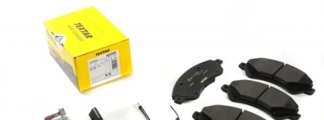 Комплект гальмівних колодок передн (з комплектуючими з гвинтами гальмівного супорта), FORD TRANSIT, TRANSIT TOURNEO 2.2D 04.06-08.14 TEXTAR 2448501