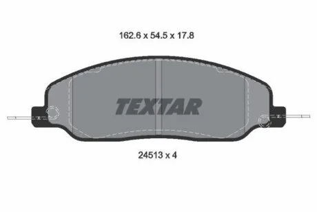 Комплект гальмівних колодок передн, FORD USA MUSTANG 3.7-5.4 01.04- TEXTAR 2451301