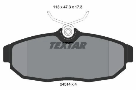 Комплект гальмівних колодок задн, FORD USA MUSTANG 3.7-5.4 12.04- TEXTAR 2451401