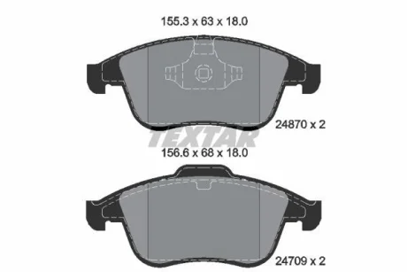 Комплект тормозных колодок, дисковый тормоз TEXTAR 2487001