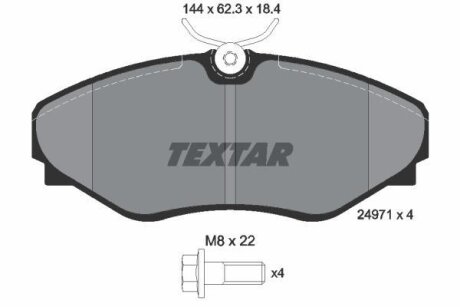 Комплект гальмівних накладок, дискове гальмо TEXTAR 2497101