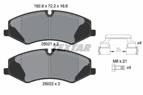 Колодки тормозные LAND ROVER RR SPORT 06- перед. (с противошумной пластиной Q+) TEXTAR 2502101