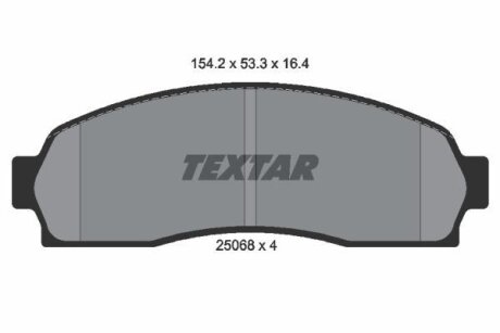Комплект гальмівних накладок, дискове гальмо TEXTAR 2506801