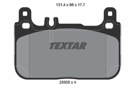 Комплект гальмівних накладок, дискове гальмо TEXTAR 2550501