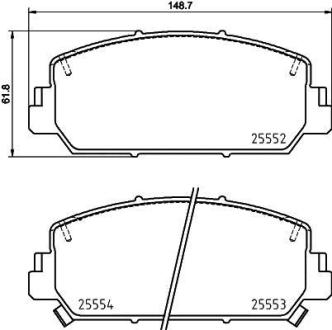Гальмівні колодки, передні ACURA RDX 3.5 01.12-08.15 TEXTAR 2555201