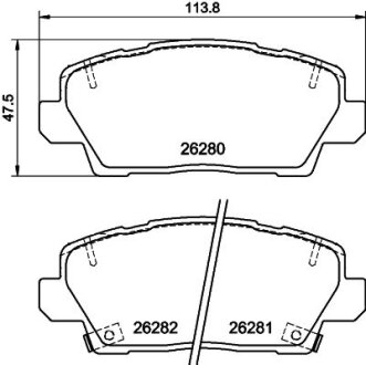 Комплект гальмівних колодок, дискове гальмо TEXTAR 2628001
