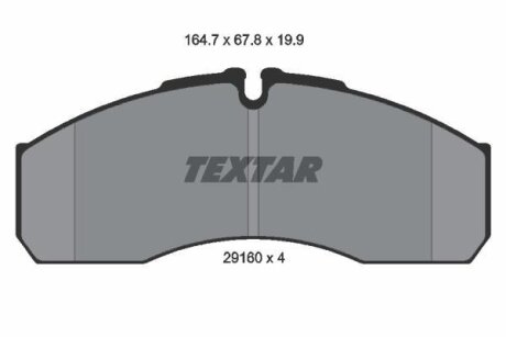 Комплект гальмівних колодок, дискове гальмо TEXTAR 2916002