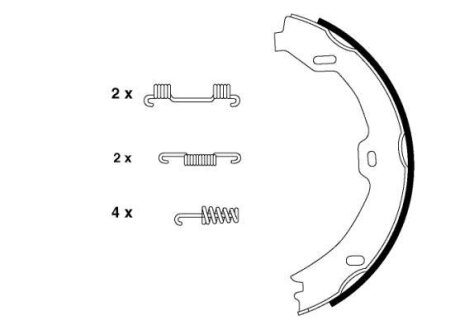 Колодки ручника MB W211 / C219 2004 – 2010 (у зборі) TEXTAR 91058800