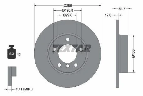 Диск гальмівний BMW 3(E36)/Z3(E36) F D286mm 90-03 TEXTAR 92055503