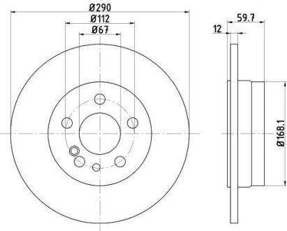 Диск тормозной задн. DB W140 (290*12) TEXTAR 92056900
