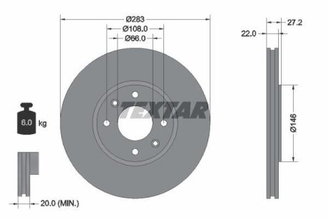 CITROEN Диск тормозной передний XANTIA 98- TEXTAR 92059600