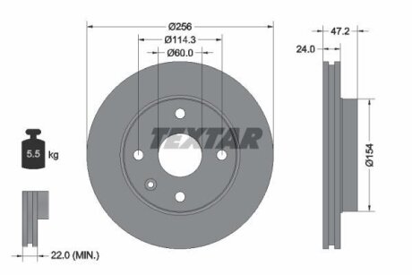 Диск тормозной CHEVROLET EPICA пер. TEXTAR 92133500
