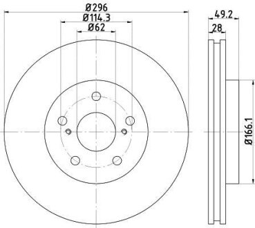 Диск тормозной перед. (вентил.) TOYOTA Camry 01-06 (296*28) TEXTAR 92135800