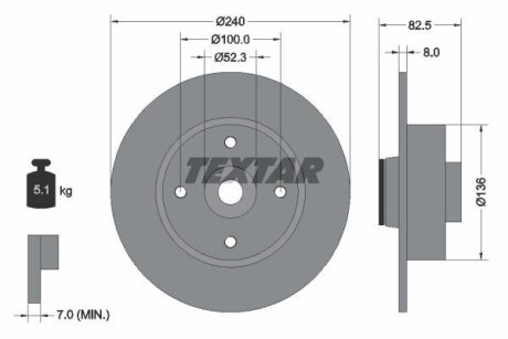 Гальмiвний диск TEXTAR 92154400