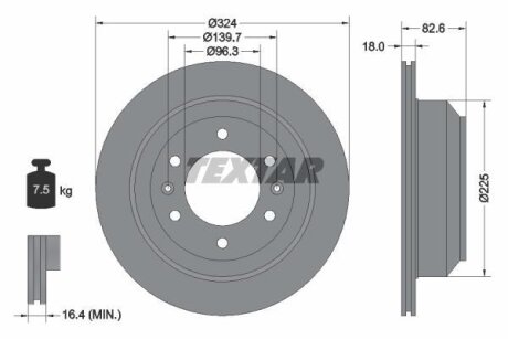 Диск тормозной HYUNDAI H 100 Bus/H 100 Kasten/H 100 Box 08- зад. TEXTAR 92203900