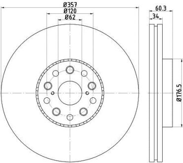Диск тормозной LEXUS LS 06- перед.вент.лев. (с покрытием PRO) TEXTAR 92224203