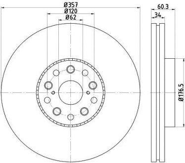 Диск тормозной LEXUS LS 06- перед.вент.прав. (с покрытием PRO) TEXTAR 92224303