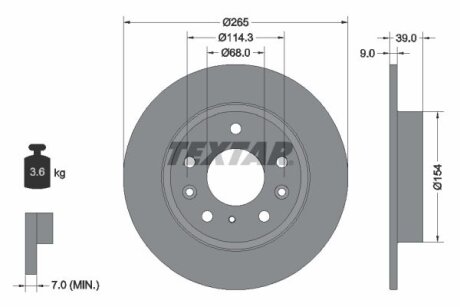 Диск тормозной MAZDA CX-30 20- зад. (с покрытием PRO) TEXTAR 92324703