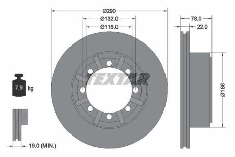 Диск торм. зад. Renault Maskott TEXTAR 93117600