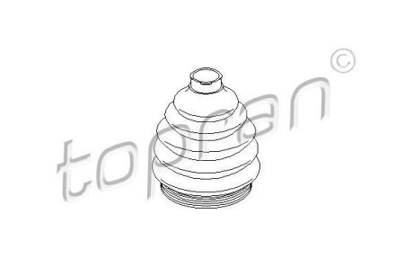 (термопласт, сам пильовик) Пильовик ШРКШ зовн. 25x86x120 VW Golf V/Touran 03-/Passat 05-/Caddy 04-/Audi A3 03-/Skoda Octavia 04-/Seat Altea/Toledo 04-/Leon 05- TOPRAN / HANS PRIES 103 033