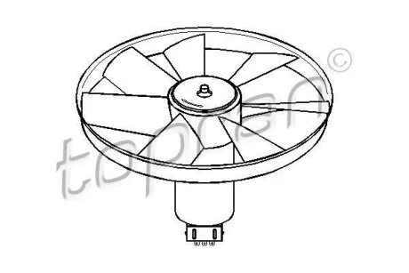 Вентилятор радиатора VW Caddy 2/B-3/Golf 3 1.4/1.6/1.8/2.0E 1.9D/TDi @305 250/150В TOPRAN / HANS PRIES 103 137