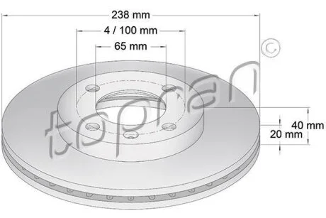 Гальмівний диск TOPRAN / HANS PRIES 103 407
