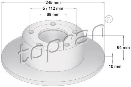 Гальмівний диск TOPRAN / HANS PRIES 103 757