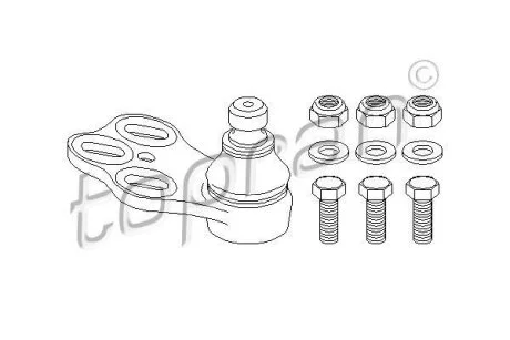 Несущий / направляющий шарнир TOPRAN / HANS PRIES 104 407