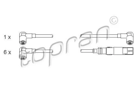 Дроти високої напруги (комплект) TOPRAN / HANS PRIES 107 251