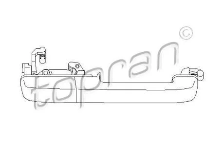 Ручка дверей задня, права, з рамкою TOPRAN / HANS PRIES 108 483