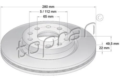 Гальмівний диск TOPRAN / HANS PRIES 110 074
