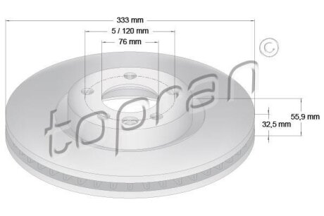 HP VW Тормозной диск T5 TOPRAN / HANS PRIES 110 429
